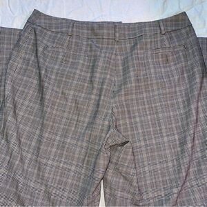 Anne Klein Wide Leg Plaid Slacks